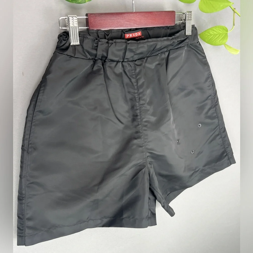 Black Nylon Mini Shorts Italian Size 36 XS - Picture 6 of 8